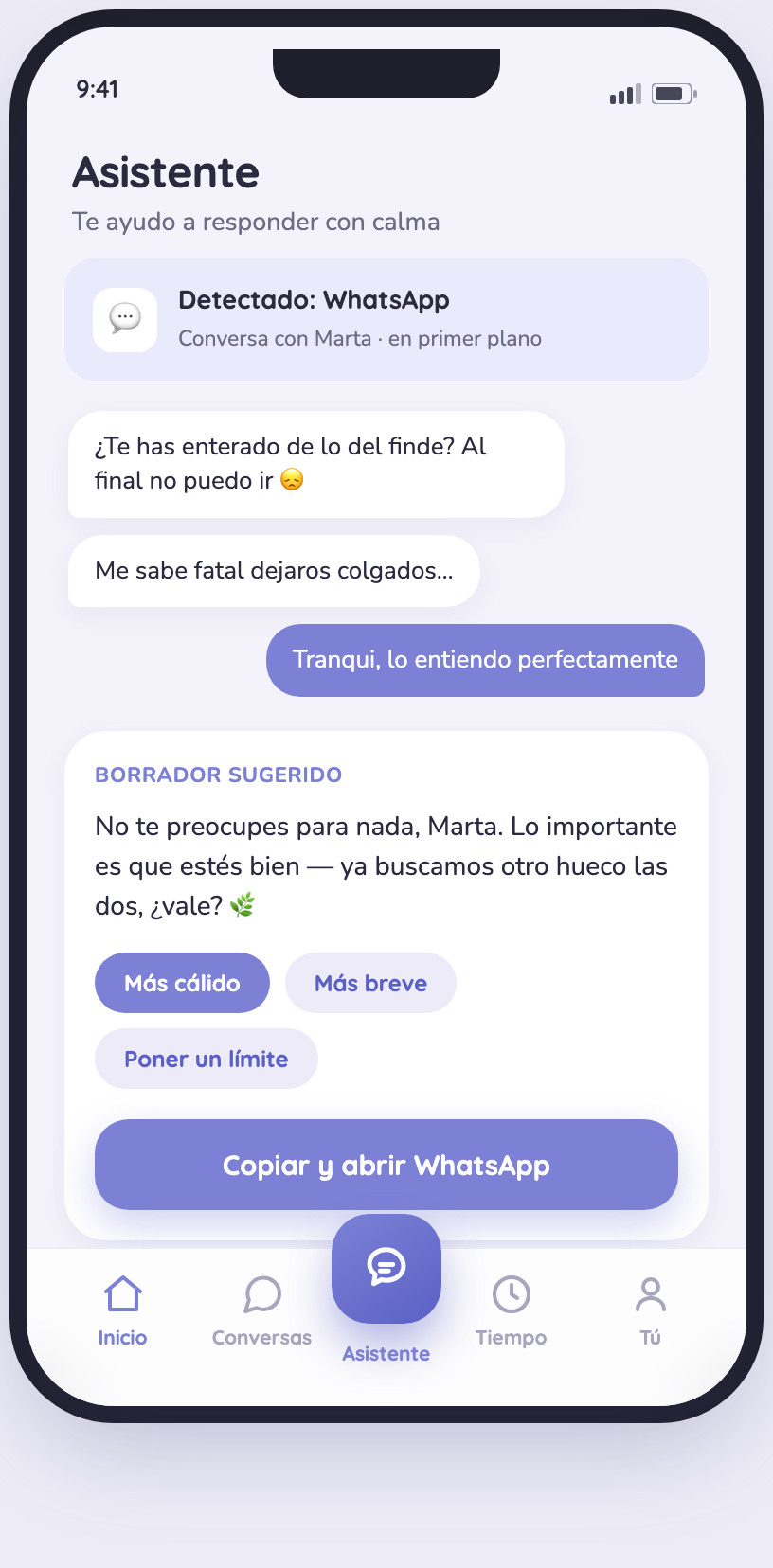 Pantalla del Asistente de IRISEA